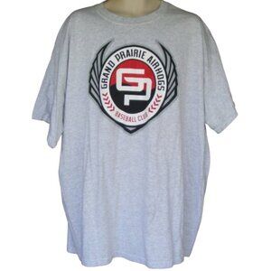 GRAND PRAIRIE AIRHOGS Tee, 3xl, Gray, Defunct, Short sleeves, TX, Cotton Blend